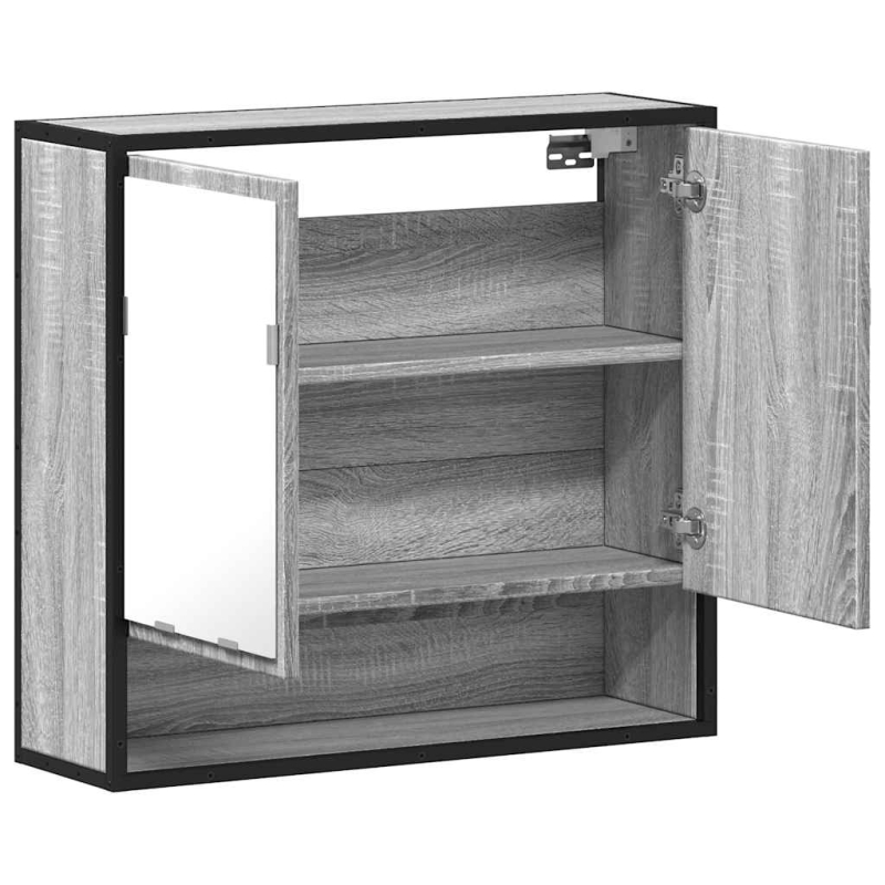 Bad-Spiegelschrank Grau Sonoma 65x20x60 cm Holzwerkstoff