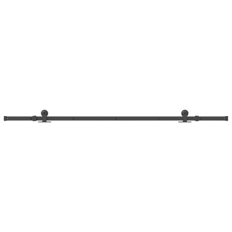 Schiebetürbeschlag-Set 213,5 cm Stahl Schwarz