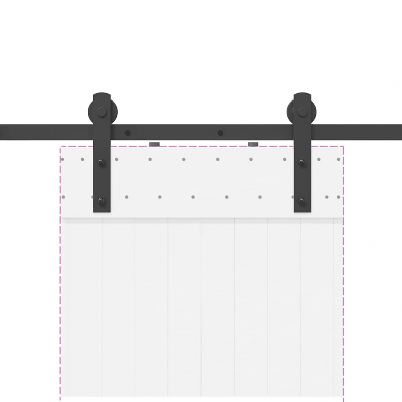 Schiebetürbeschlag-Set 152 cm Stahl Schwarz