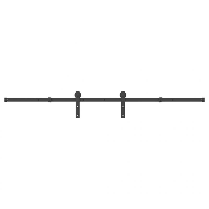 Schiebetürbeschlag-Set 213,5 cm Stahl Schwarz