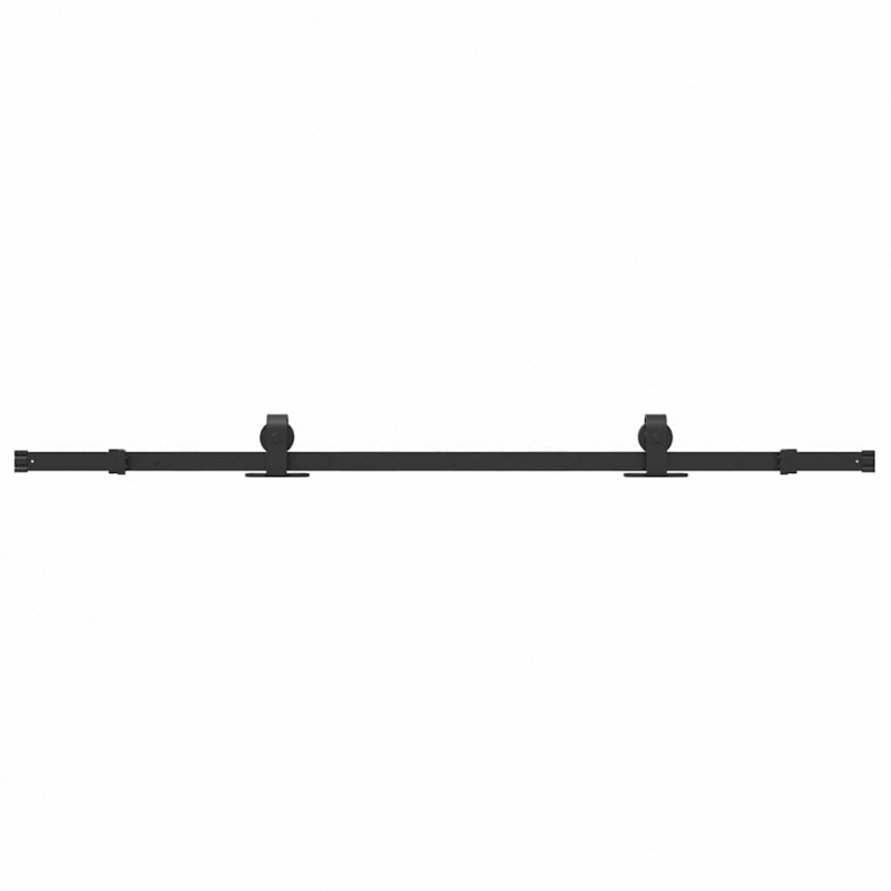 Schiebetürbeschlag-Set 183 cm Stahl Schwarz