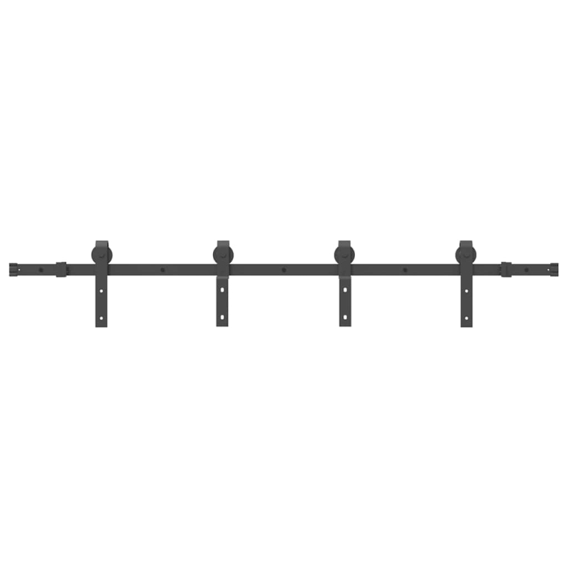 Schiebetürbeschlag-Set 183 cm Stahl Schwarz