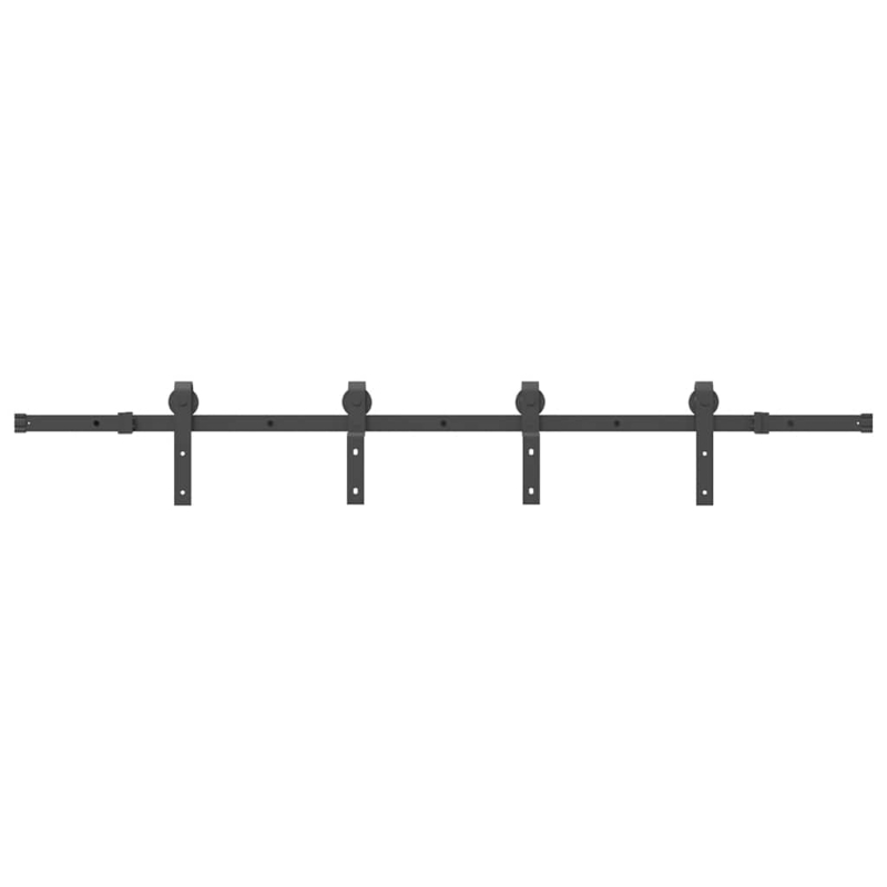 Schiebetürbeschlag-Set 200 cm Stahl Schwarz