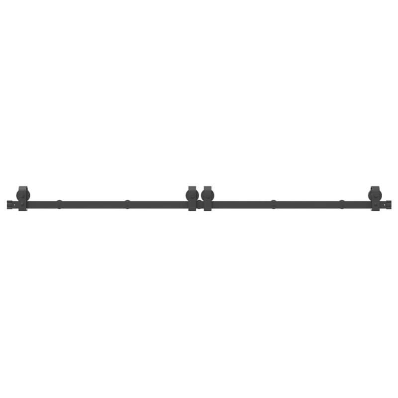 Schiebetürbeschlag-Set 200 cm Stahl Schwarz