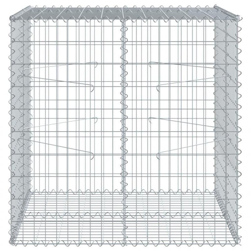 Gabione mit Deckel 100x100x100 cm Verzinktes Eisen