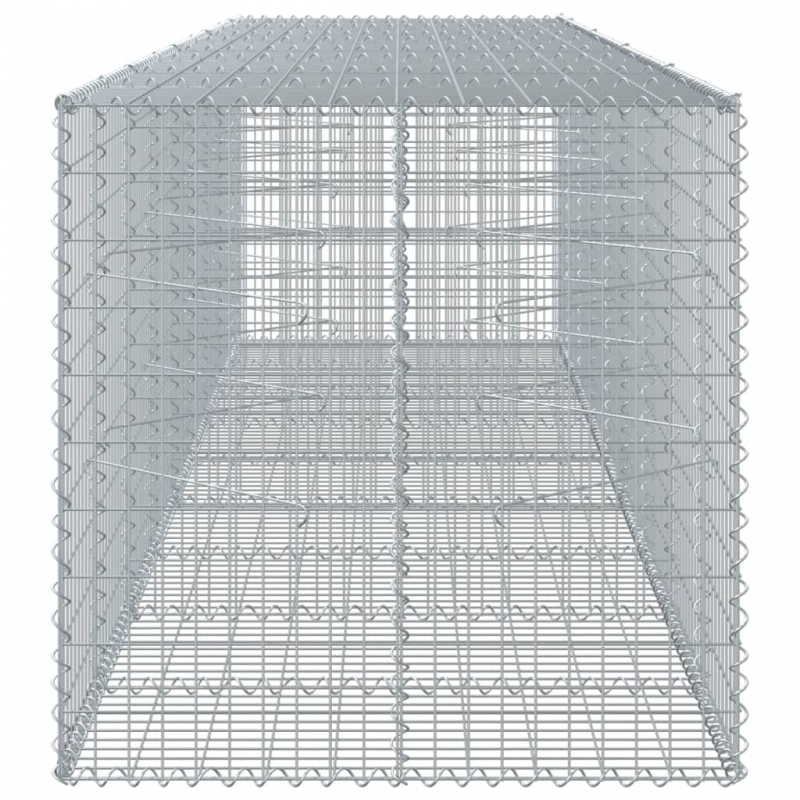 Gabione mit Deckel 450x100x100 cm Verzinktes Eisen