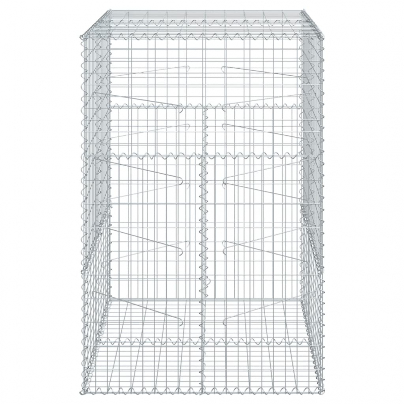 Gabione mit Deckel 100x100x150 cm Verzinktes Eisen