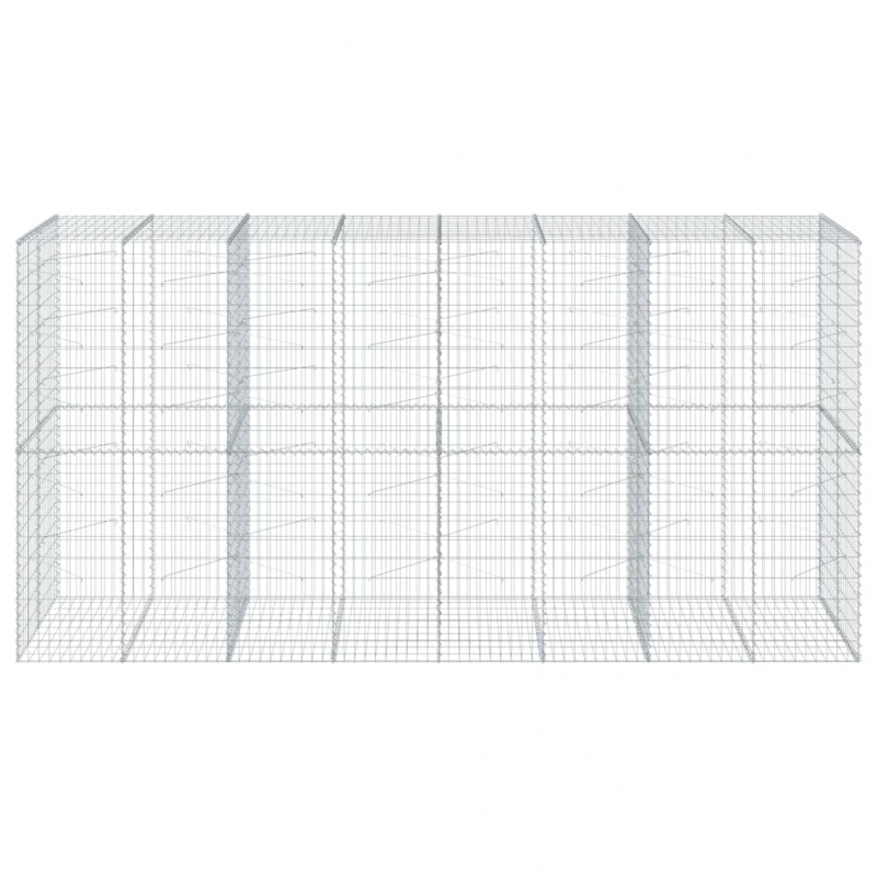 Gabione mit Deckel 400x100x200 cm Verzinktes Eisen