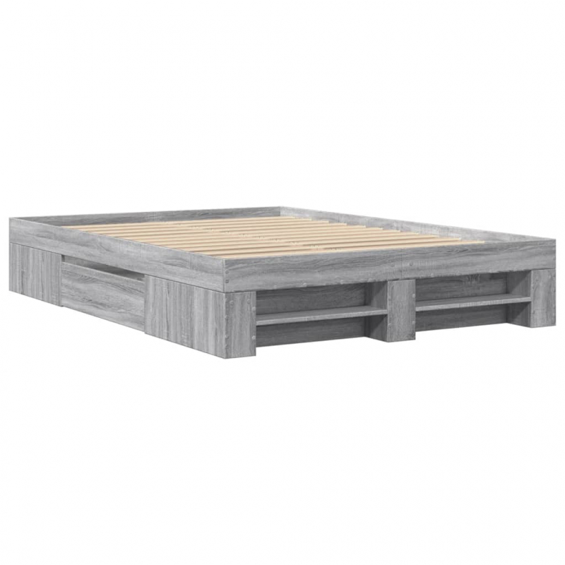 Bettgestell Grau Sonoma 120x200 cm Holzwerkstoff