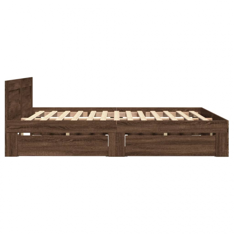 Bettgestell mit Kopfteil Braun Eichen-Optik 120x200 cm