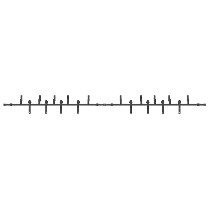 Schiebetürbeschlag-Set 427 cm Stahl Schwarz