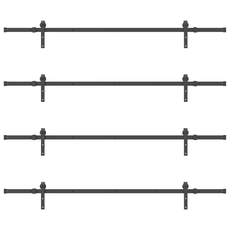 Schiebetürbeschlag-Set 427 cm Stahl Schwarz