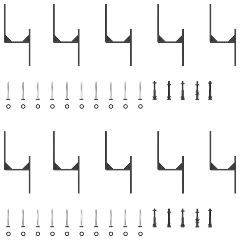 Schiebetürbeschlag-Set 213 cm Stahl Schwarz