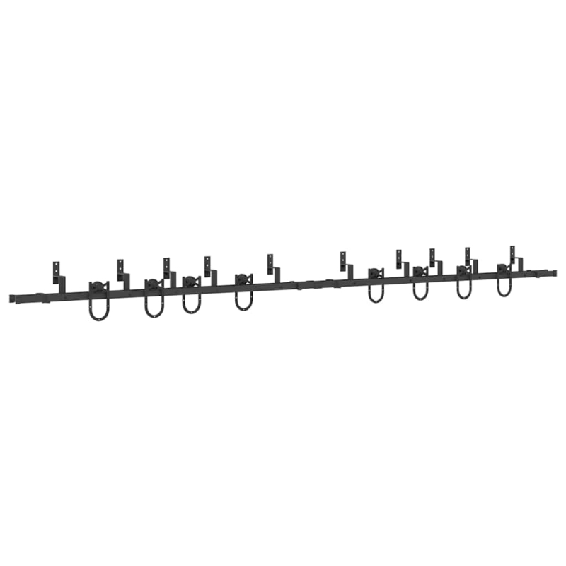 Schiebetürbeschlag-Set 400 cm Stahl Schwarz