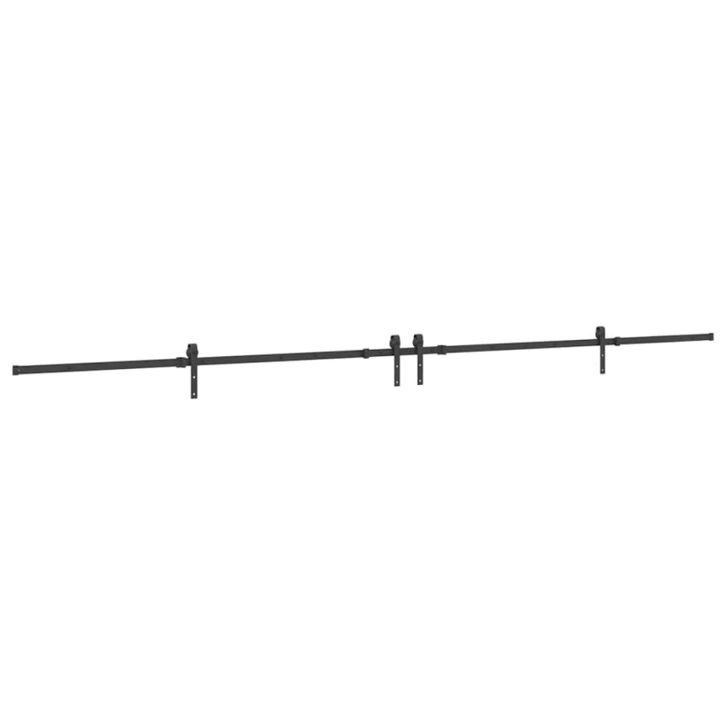 Schiebetürbeschlag-Set 427 cm Stahl Schwarz