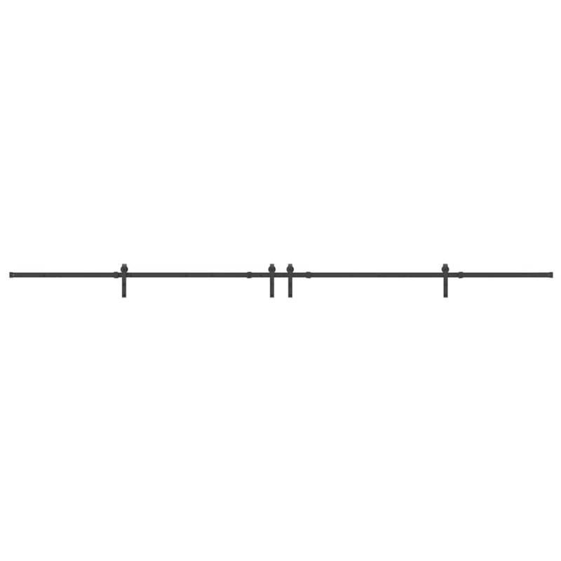 Schiebetürbeschlag-Set 427 cm Stahl Schwarz
