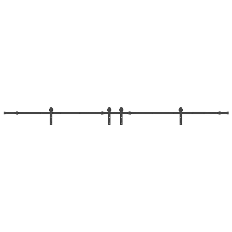 Schiebetürbeschlag-Set 366 cm Stahl Schwarz
