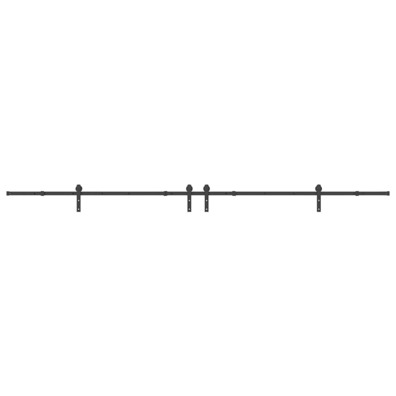Schiebetürbeschlag-Set 400 cm Stahl Schwarz