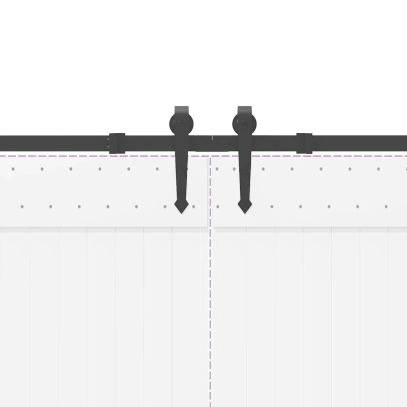 Schiebetürbeschlag-Set 305 cm Stahl Schwarz