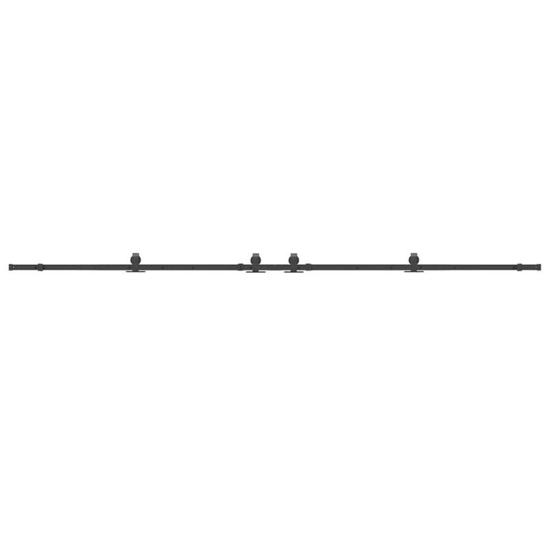 Schiebetürbeschlag-Set 366 cm Stahl Schwarz