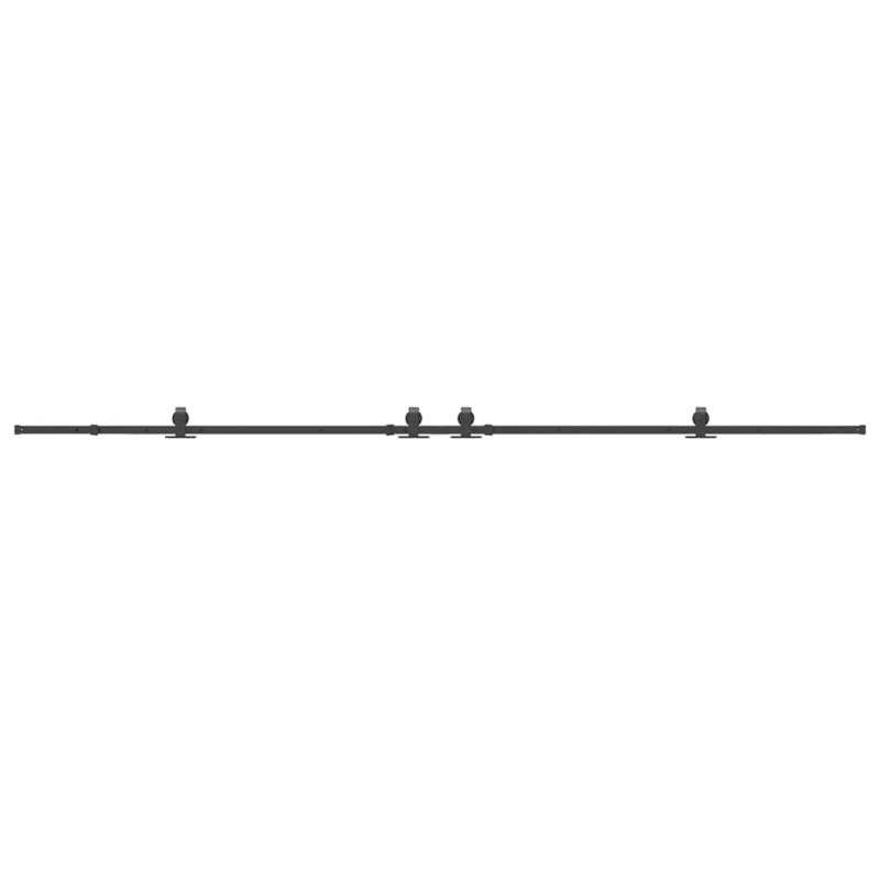Schiebetürbeschlag-Set 400 cm Stahl Schwarz