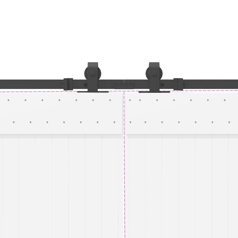 Schiebetürbeschlag-Set 305 cm Stahl Schwarz