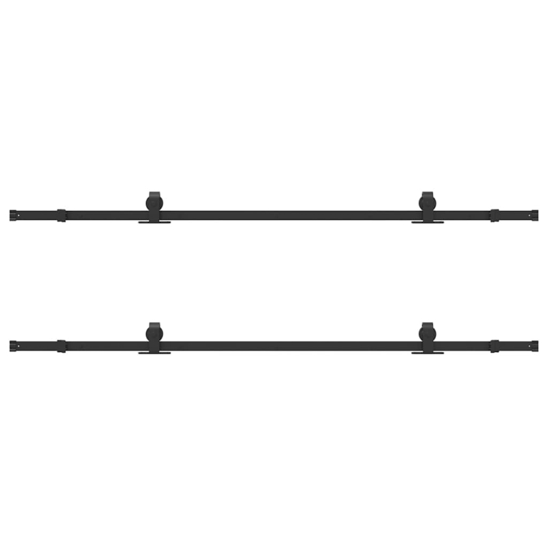Schiebetürbeschlag-Set 427 cm Stahl Schwarz