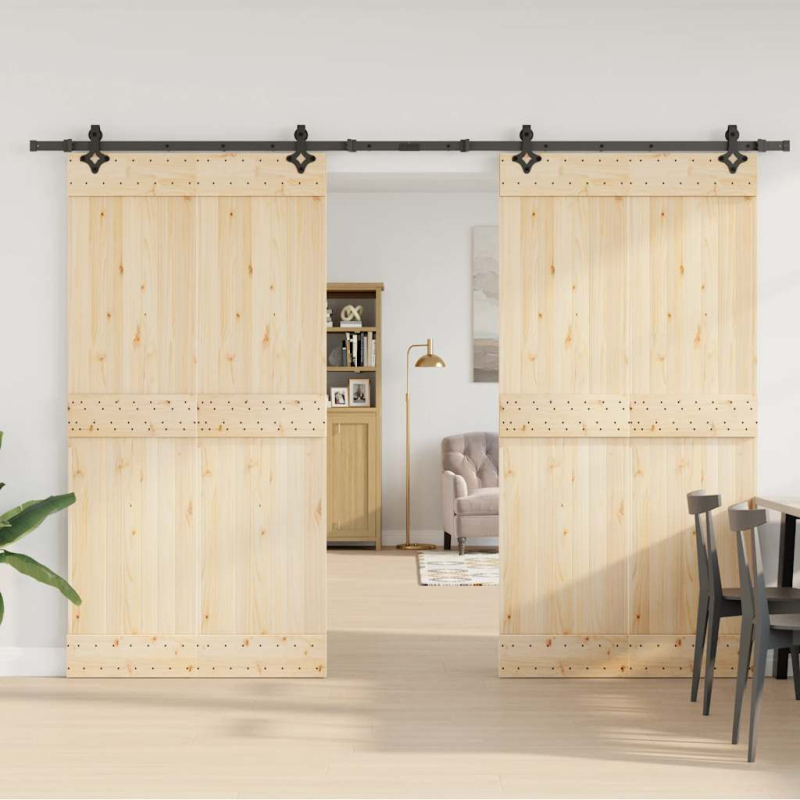 Schiebetürbeschlag-Set 305 cm Stahl Schwarz