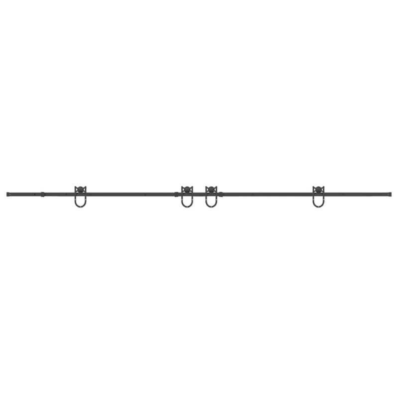 Schiebetürbeschlag-Set 400 cm Stahl Schwarz