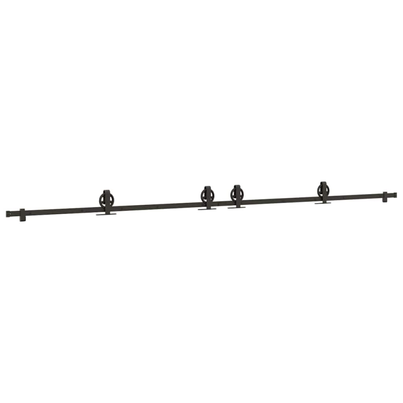 Schiebetürbeschlag-Set 183 cm Stahl Schwarz