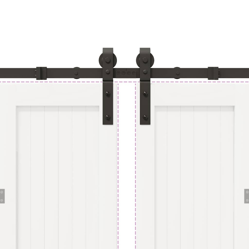 Schiebetürbeschlag-Set 400 cm Stahl Schwarz