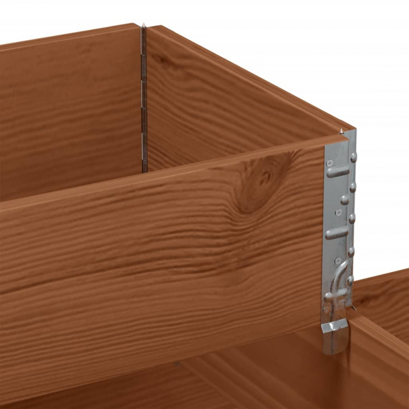 Paletten-Aufsatzrahmen 3-fach Braun 120x80 cm Massivholz Kiefer