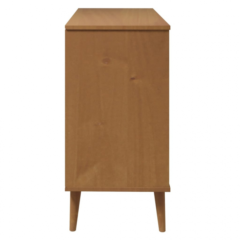 Schubladenschrank MOLDE Braun 113x40x80 cm Massivholz Kiefer