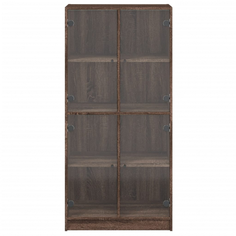 Highboard mit Türen Braun Eiche-Optik 68x37x142cm Holzwerkstoff