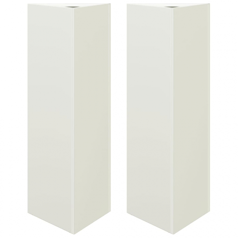 Pflanzkübel 2 Stk. Weiß Dreieckig 30x26x75 cm Stahl