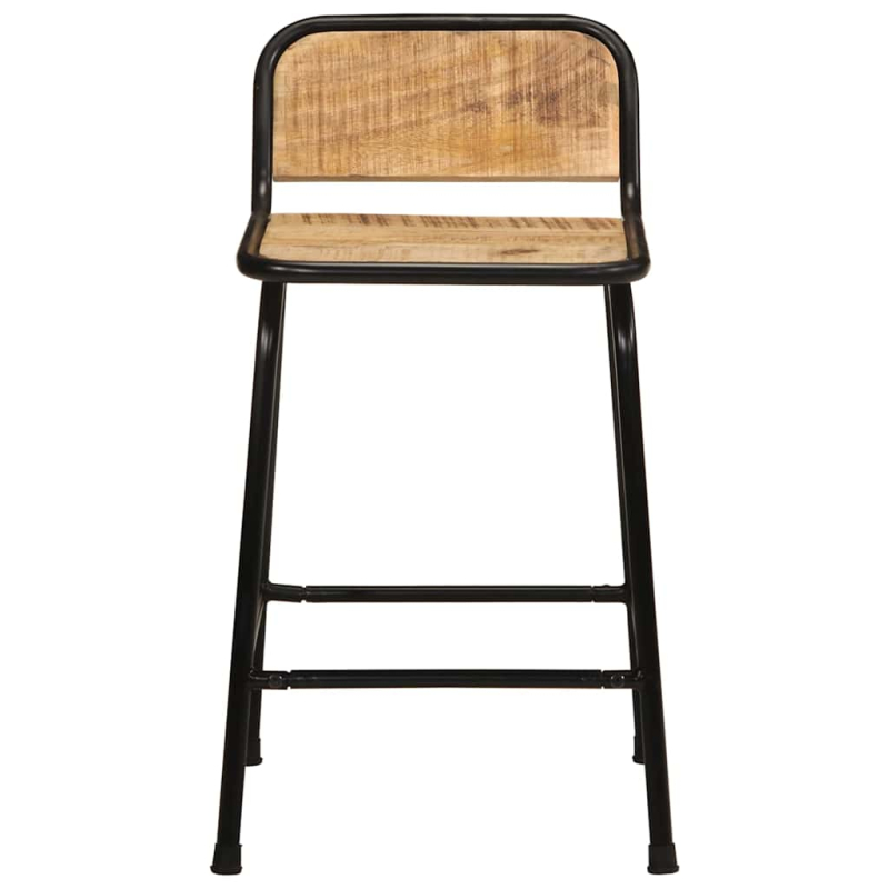Barhocker 4 Stk. 46x35,5x70 cm Raues Mango Massivholz