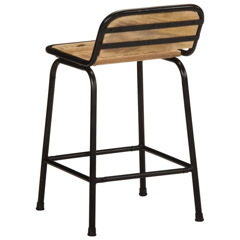 Barhocker 4 Stk. 46x35,5x70 cm Raues Mango Massivholz