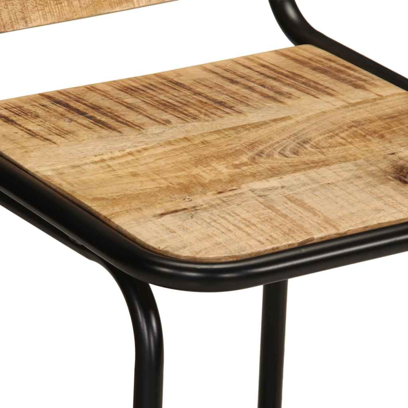 Barhocker 4 Stk. 46x35,5x70 cm Raues Mango Massivholz
