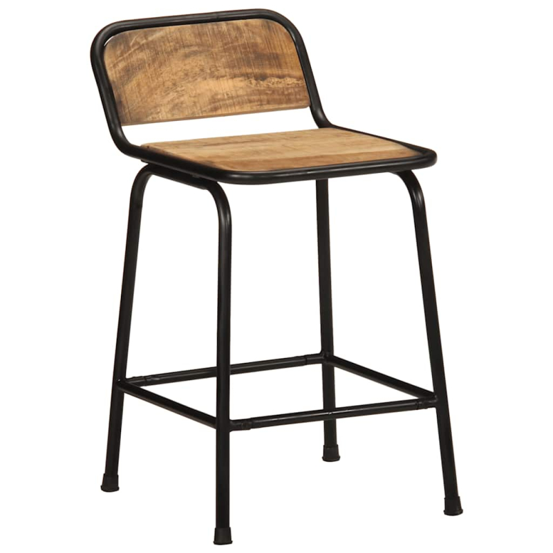 Barhocker 4 Stk. 46x35,5x70 cm Raues Mango Massivholz