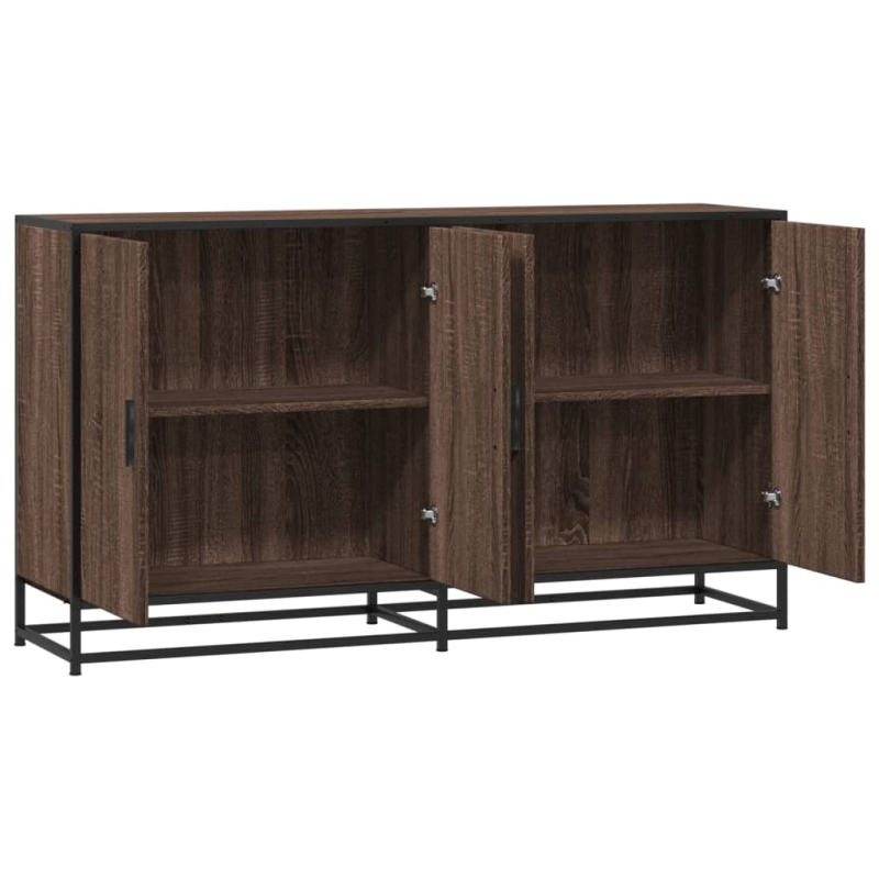 Sideboard Braun Eichen-Optik 134x35x76 cm Holzwerkstoff