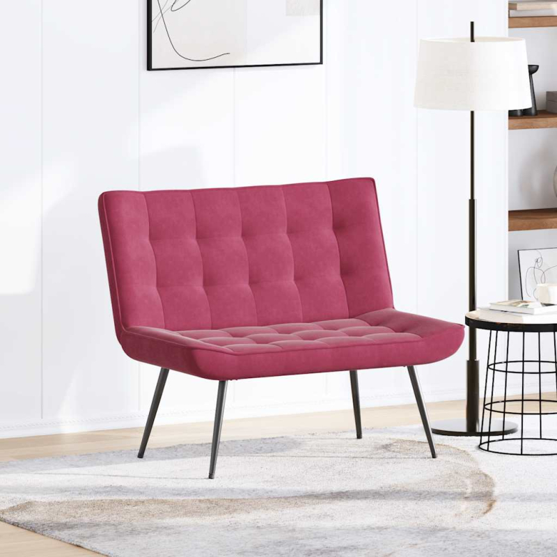 Sitzbank Weinrot 110x74x84 cm Samt