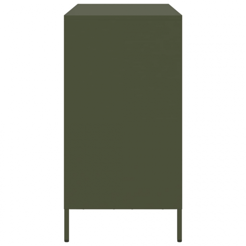 Sideboard Olivgrün 101,5x39x73,5 cm Kaltgewalzter Stahl