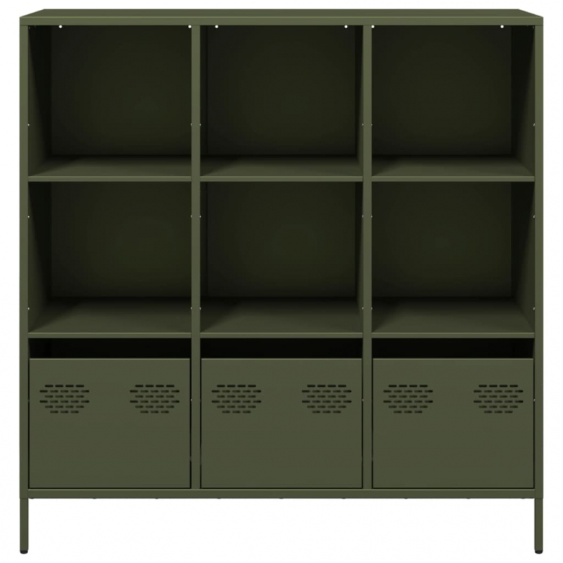 Sideboard Olivgrün 101,5x39x103,5 cm Stahl