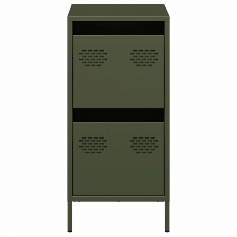 Sideboard Olivgrün 35x39x73,5 cm Kaltgewalzter Stahl