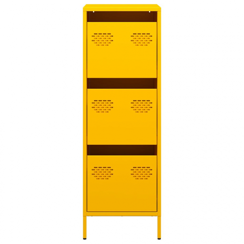 Highboard Senfgelb 39x35x103,5 cm Stahl
