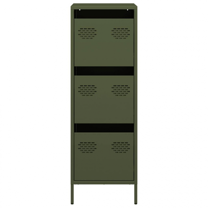 Highboard Olivgrün 39x35x103,5 cm Stahl