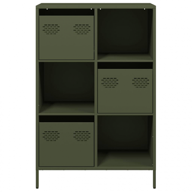 Highboard Olivgrün 68x39x103,5 cm Stahl