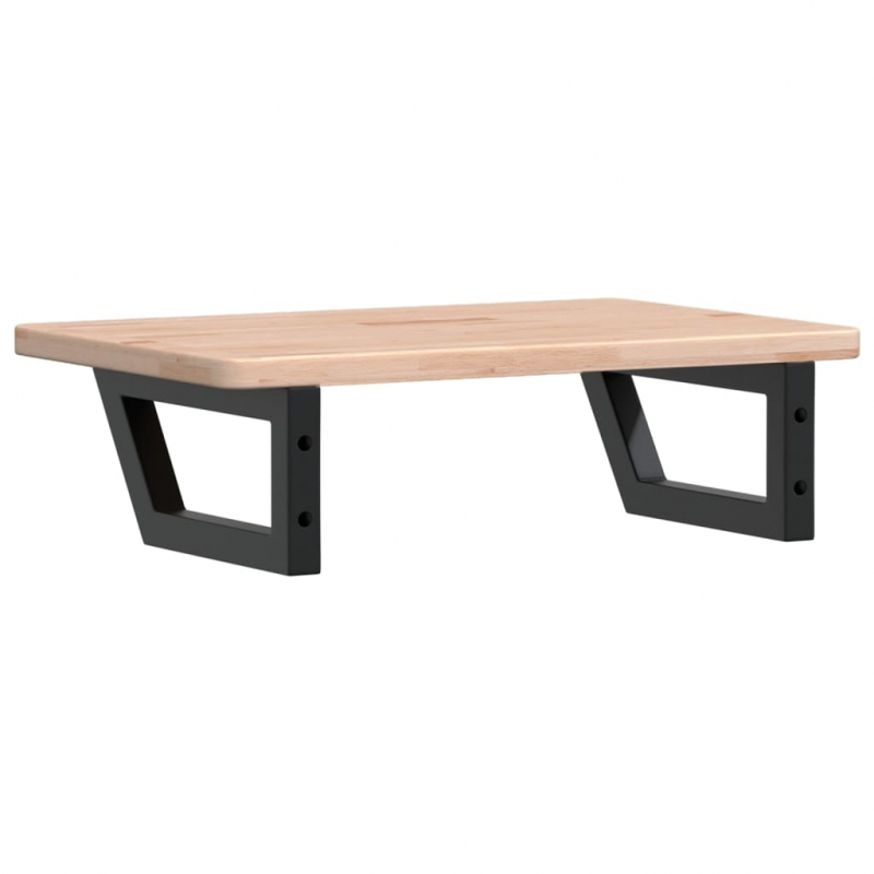 Waschtischplatte mit Halterung Stahl und Massivholz Eiche