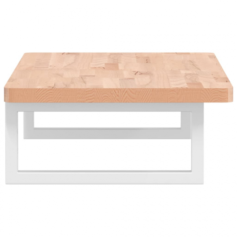 Waschbeckenregal Wandmontage Stahl und Massivholz Buche