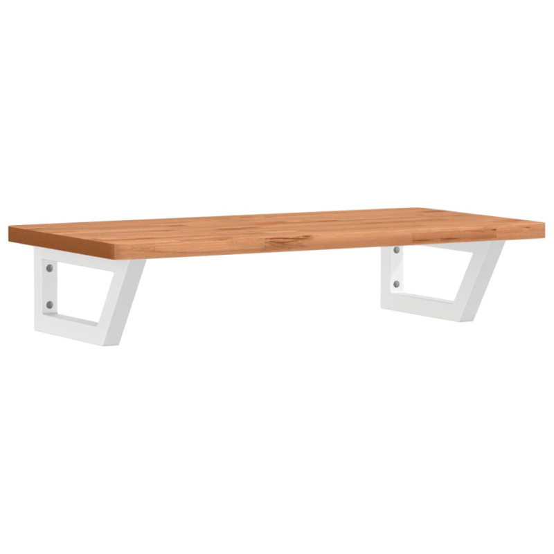 Waschbeckenregal Wandmontage Stahl und Massivholz Buche